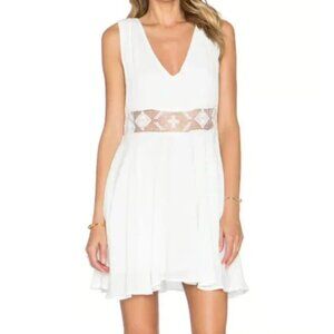 Free People Summer Feeling Lace Crochet Dress Size S White Fit & Flare Gauze